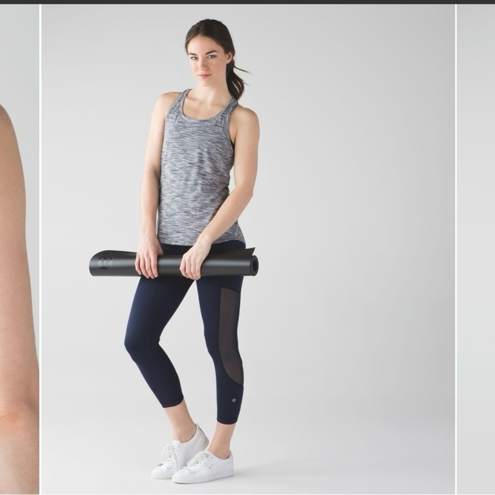 Lululemon Yogi Everyday Space Dye Grey Black Tank Top Size 8
